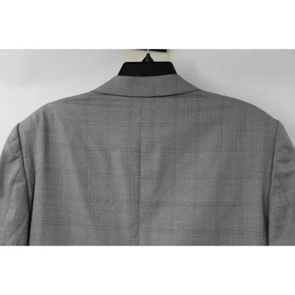 Ermenegildo Zegna sport coat men's 42R Trofeo 600 Manhattan wool silk gray plaid - Picture 6 of 16